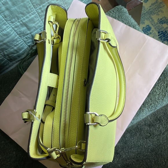 Kate Spade New York medium triple compartment satchel Leila frosty lime NWT - Picture 5 of 7